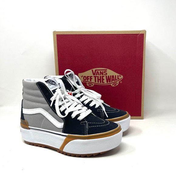 Vans Sk8 Hi Stacked Women Size Gray Black Skateboarding Suede Canvas VN0A4BTWIYP - Picture 7 of 11